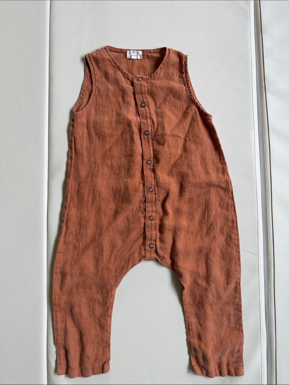 The Simple Folk Linen The Forest Playsuit in Terracotta